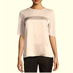 VINCE Ice Pink cashmere and modal short sleeve top